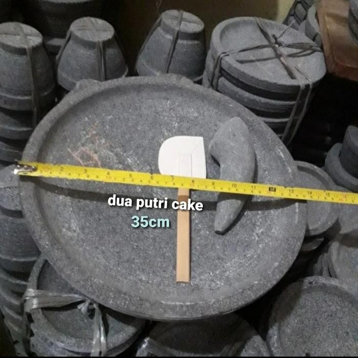 COBEK BATU BUBUT MESIN % BATU ASLI DIAMETER 34-35CM ( FREE SPATULA )