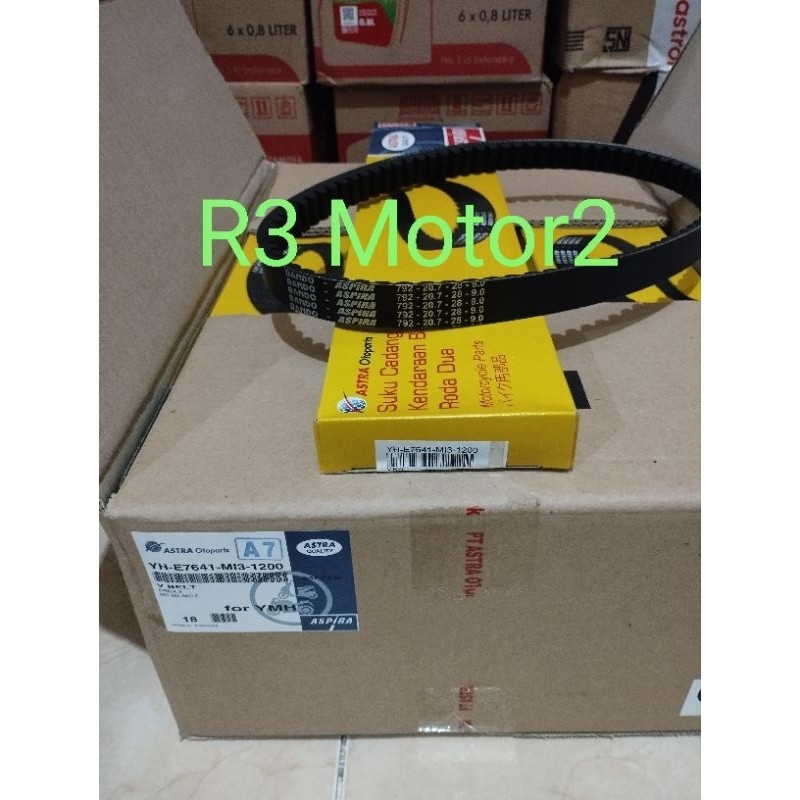 V-Belt / vbelt ASPIRA YH-E7641-MI3-1200 BANDO untuk motor Mio m3,Mio s,Mio j 125 original Astra