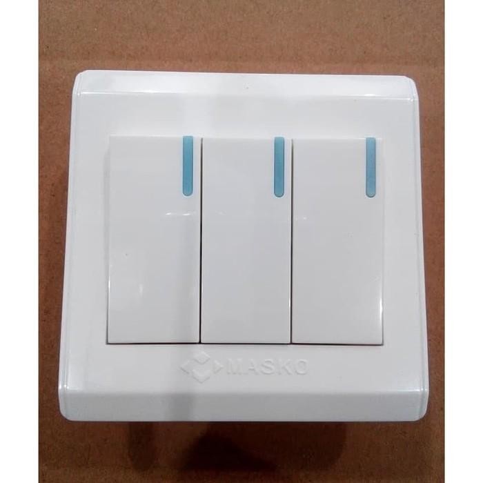 MASKO TUNE SAKLAR TRIPLE T-1513 / SAKLAR LAMPU 3 TOMBOL MINIMALIS