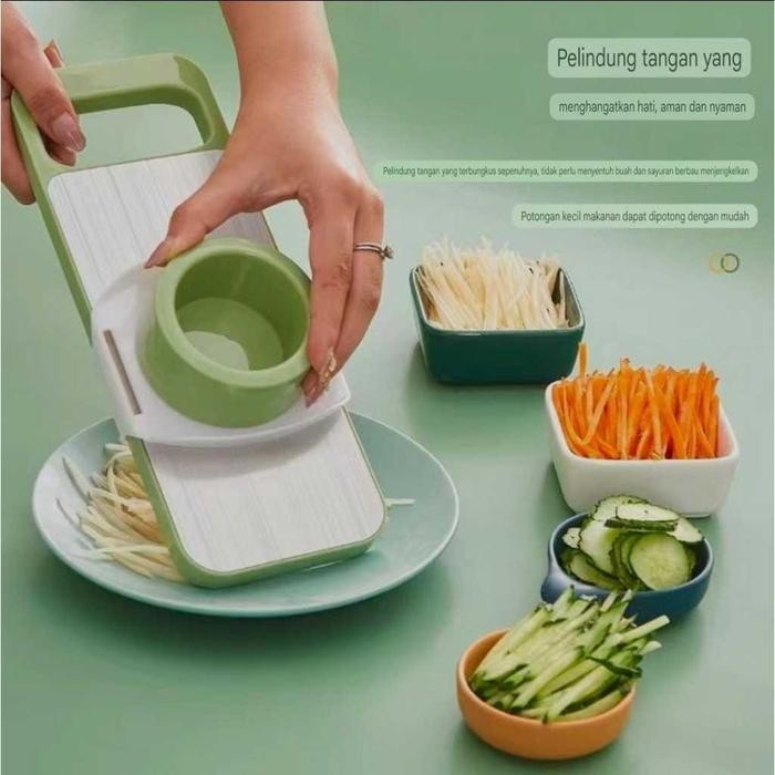 

STAINLESS VEGETABLECUTTER PARUTAN SAYUR DAN BUAH 5 IN 1 STEEL MULTIFUNGSI / EGETABLE CUTTER