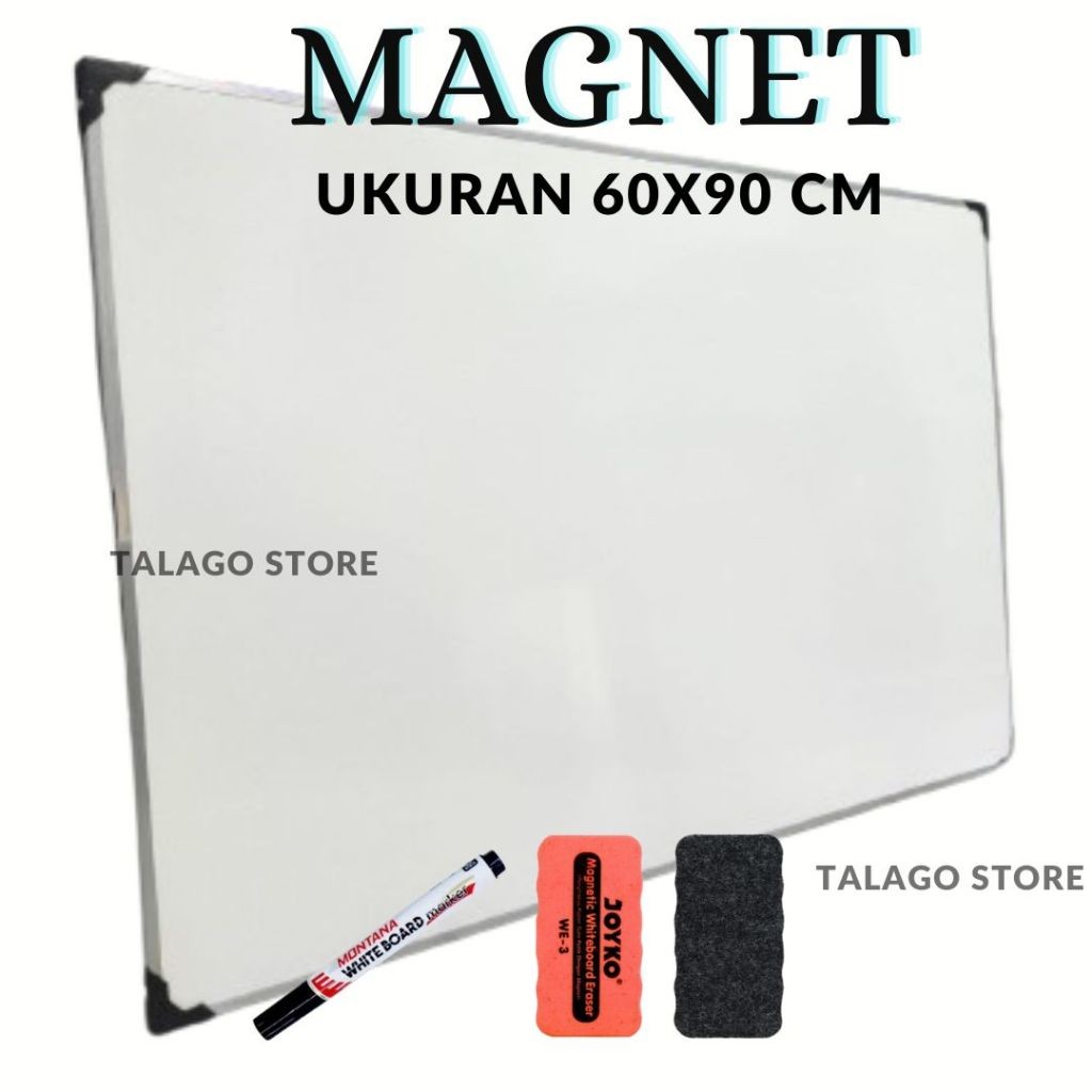 

Papan Tulis Magnet - Papan Tulis - Whiteboard - Papan Tulis 60 cm x 90 cm free spidol dan penghapus