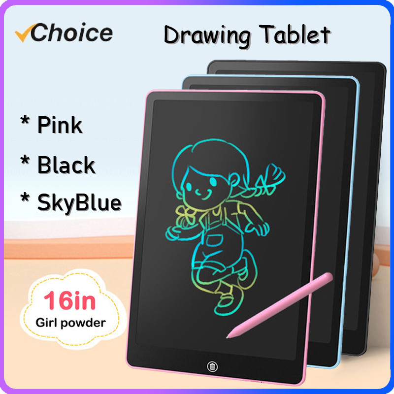 

New 16Inch Children Magic Blackboard Lcd Drawing Tablet Toys For Girls Gifts Digital Notebook Big