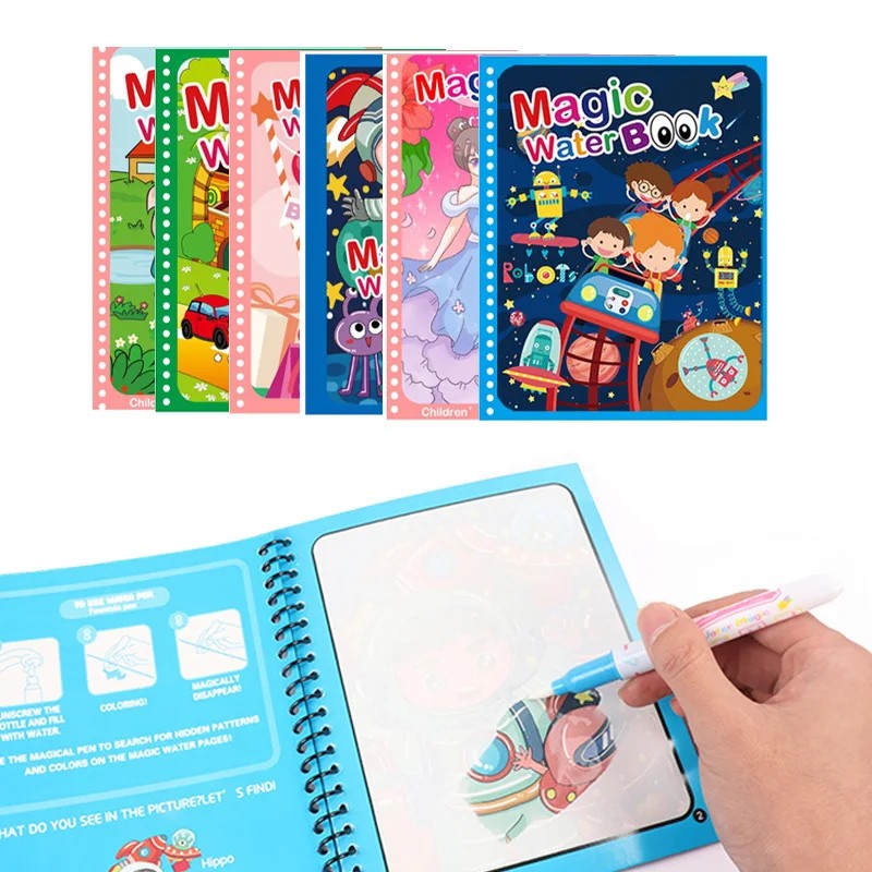 

Water Coloring Book Magic Colourful Drawing Books For Kids Reusable Graffiti Magical Book Baby Early