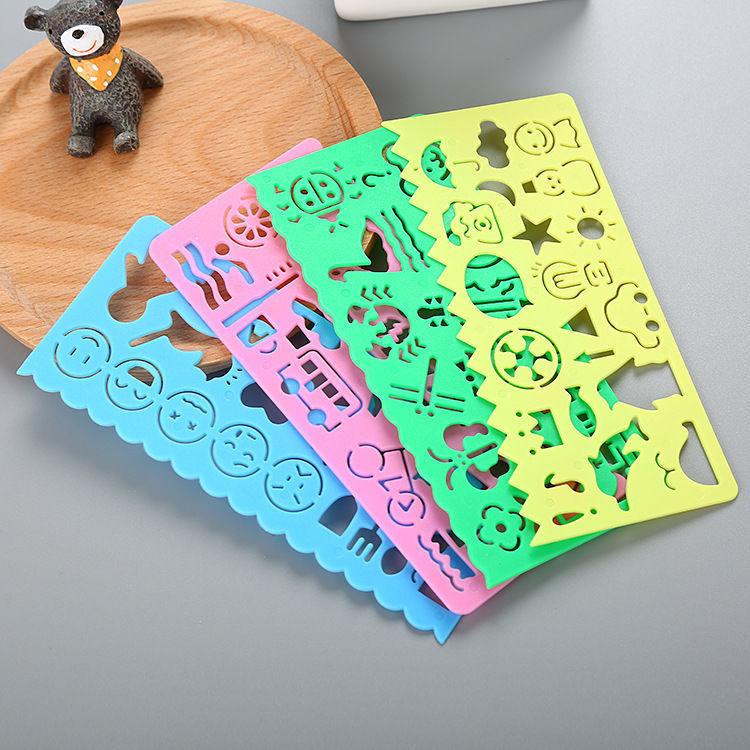 

4Pcs Kids Drawing Toys Painting Template Board Plastic Ruler Art Craft Juguetes Learning Draw