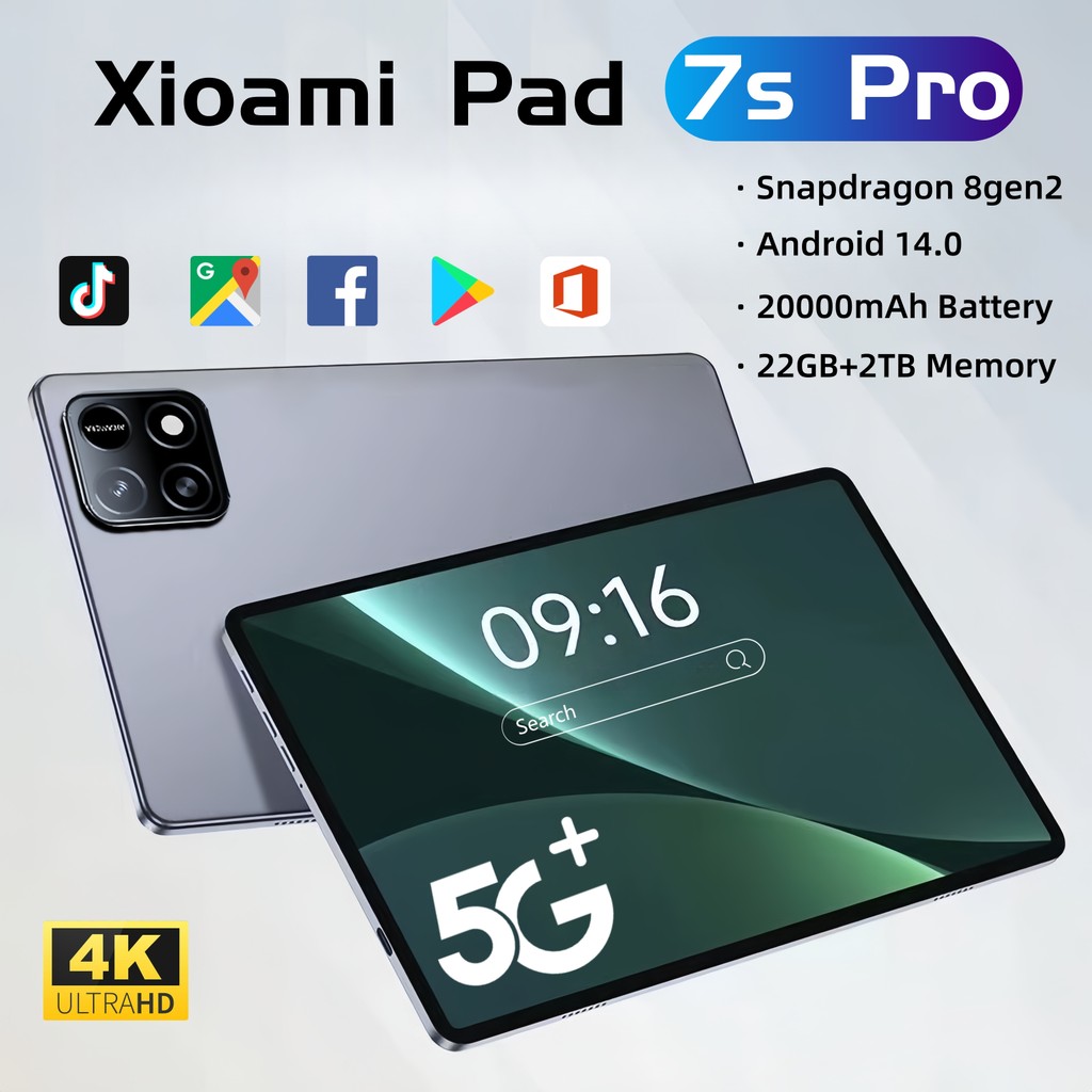 

2025 New Original Global Edition Tablet Pc Pad 7S Pro Snapdragon 8Gen2 Android 14 Hd 4K 22Gb+2Tb 5G