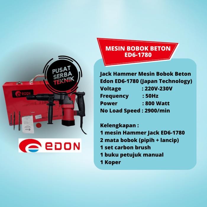 Mesin Bobok Beton Demolition Hammer Jack Hammer Edon Ed6-1780