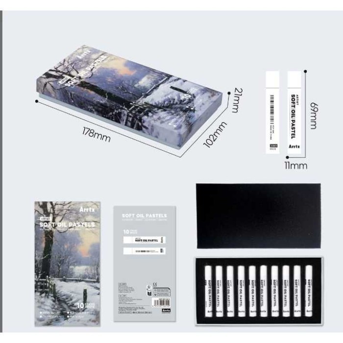 

ready stok arrtx soft oil pastel white (10pcs) original