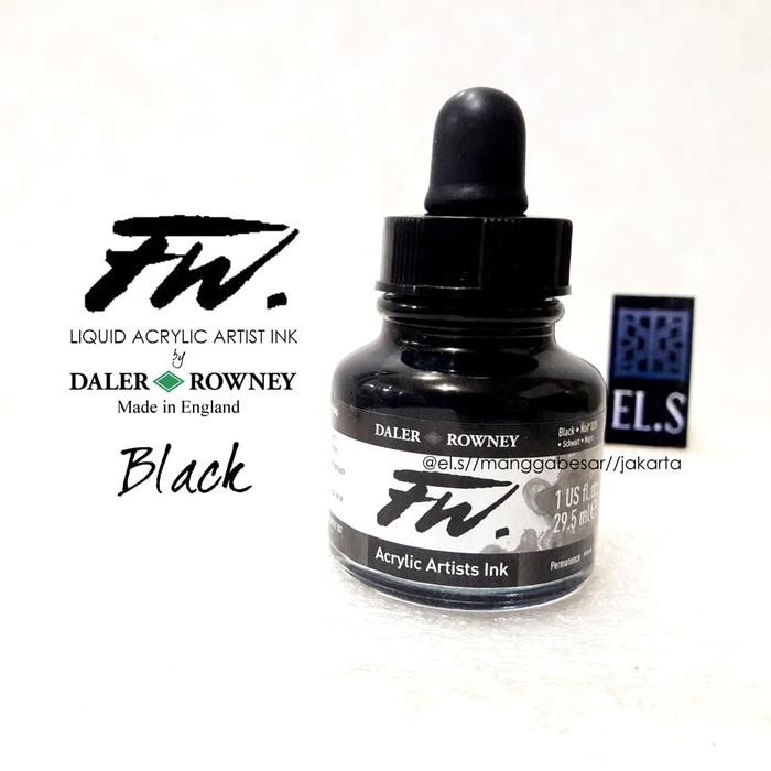

ready stok daler rowney fw ink black ( cat akrilik ) original