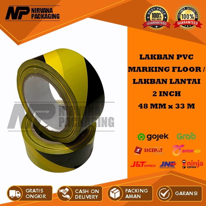 

LAKBAN PVC MARKING FLOOR / LAKBAN LANTAI - POLICE LINE 2 INCH - 48 MM X 33 METER
