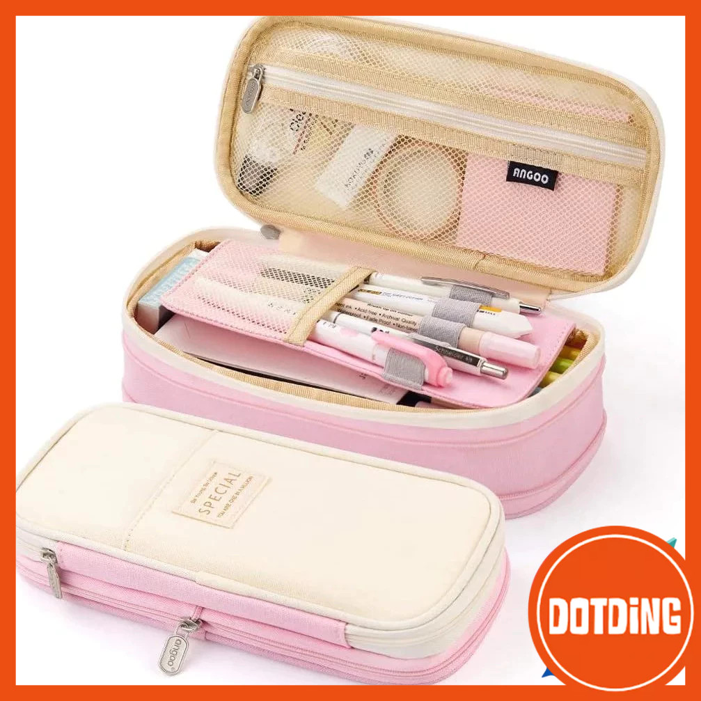 

[COD] Kotak Pensil Angoo Kawaii Purple Pencil Cases Large Capacity Pen Bag Pouch Holder Box for