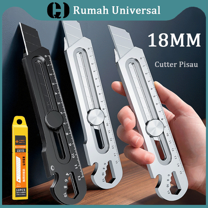 

COD6in1 Cutter Pisau 18mm Cutter Besi Stainless Besar 10pc Pisau Set Cutter Pisau Pemotong Kertas