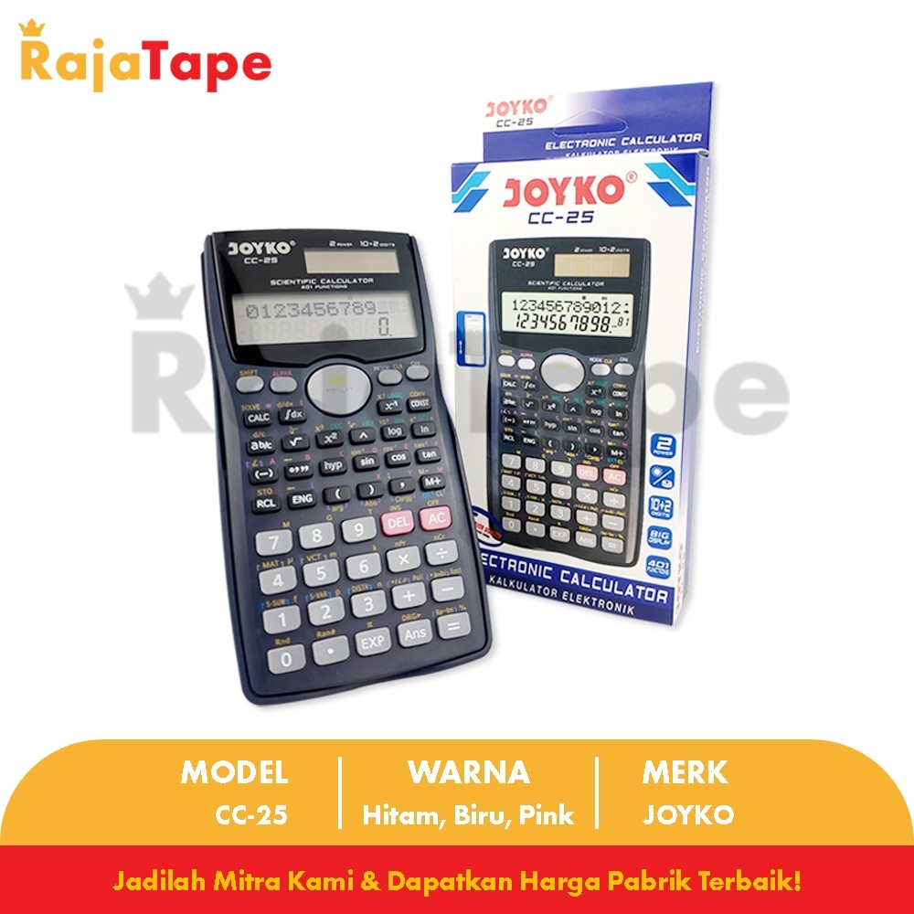 

Calculator Kalkulator Joyko CC-25 Scientific 401 Functions RAJA TAPE / RAJATAPE