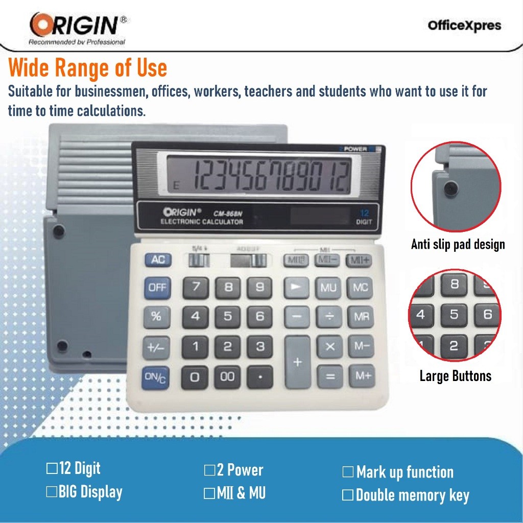 

Electronic Calculator CM-868N / Kalkulator Besar / Kalkulator 2 Power / Kalkulator Meja