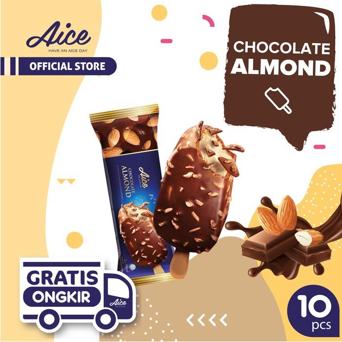 

NewZbgt- Aice Ice Cream Chocolate Almond isi 10 pcs eskrim