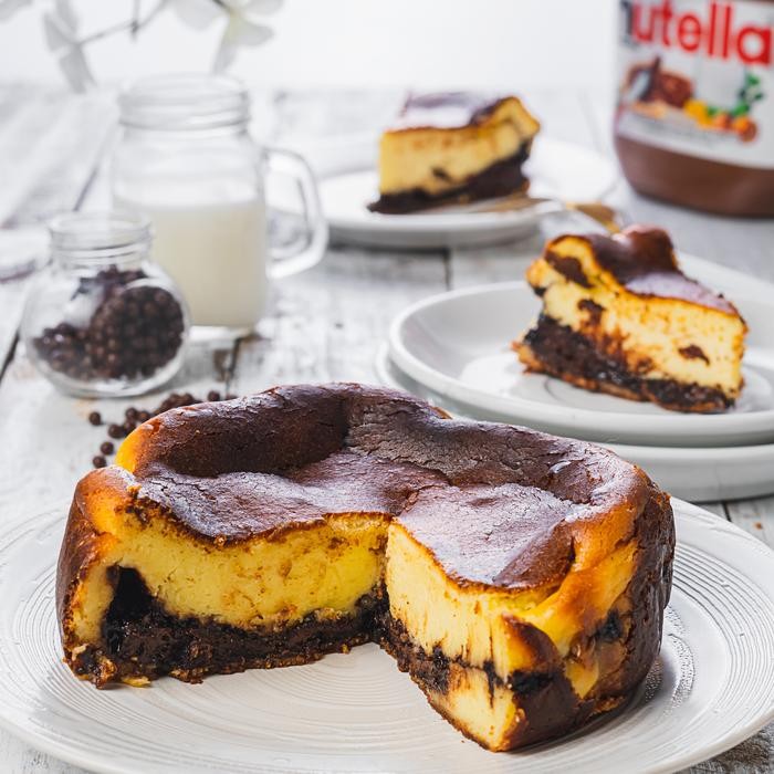 

NewZbgt- BASQUE BURNT CHEESECAKE RASA NUTELLA 12cm kue ulangtahun / hari raya