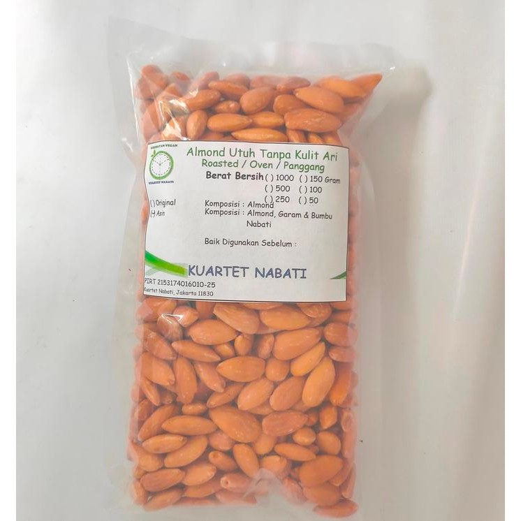 

NewZbgt- 1000gr Roasted Almond Utuh Tanpa Kulit Ari/ Almond Whole Skinless