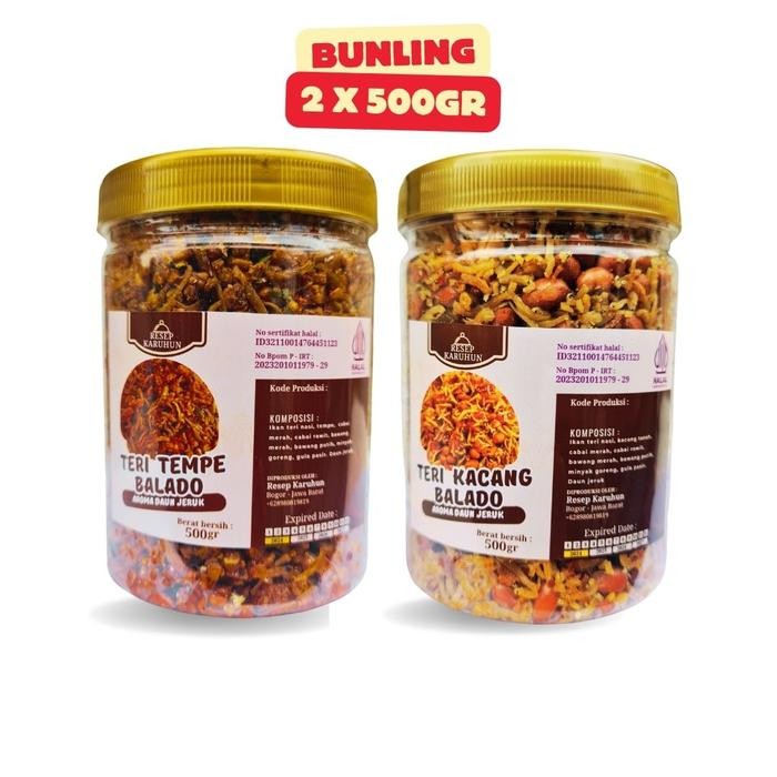

NewZbgt- Paket bundling 1kg teri kacang balado teri tempe balado masakan Siap saji Ikan Toples Food
