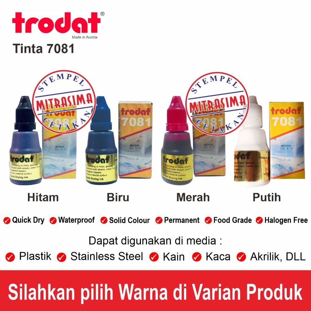 

Trodat 7081 ( Tinta stempel Permium Permanen )