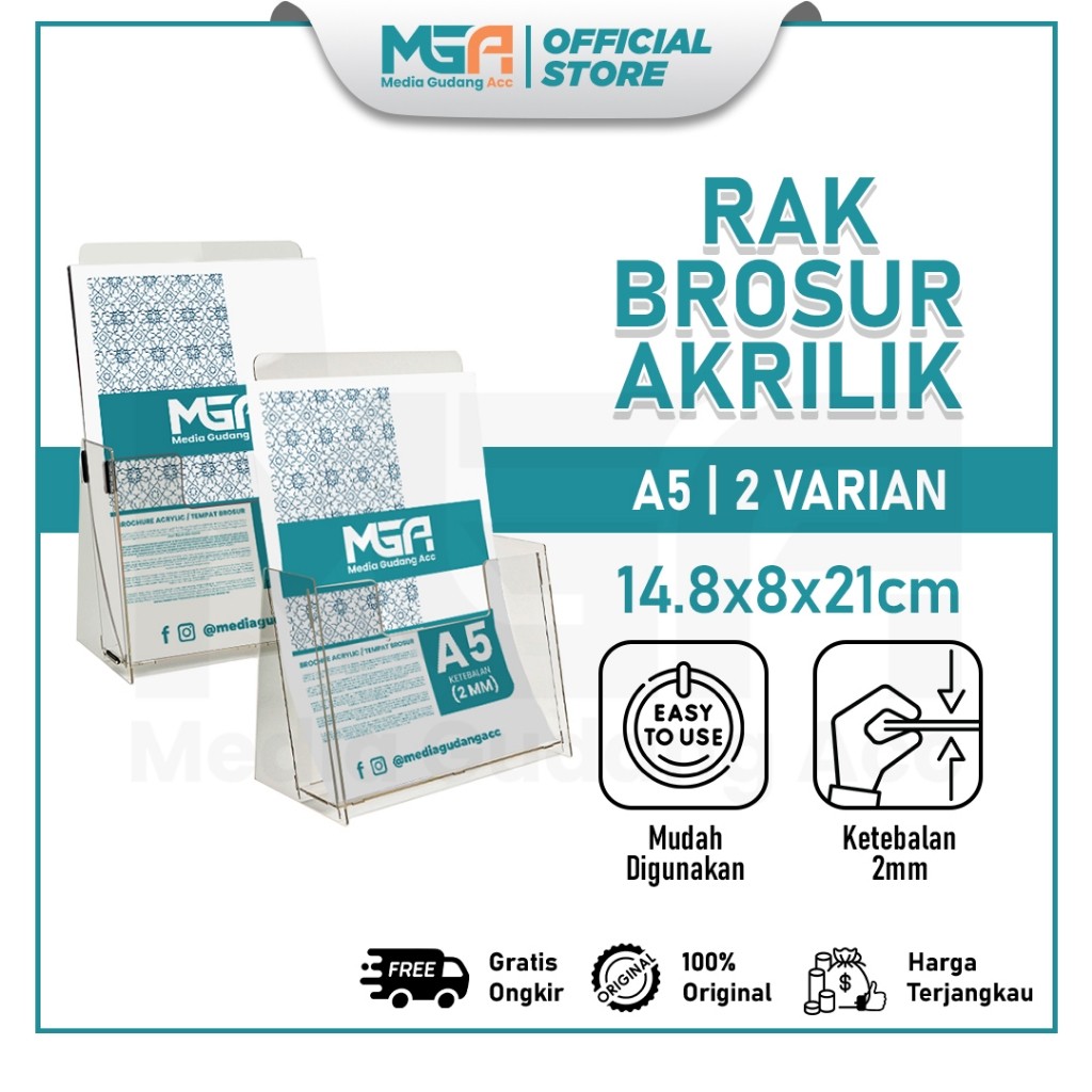 

RAK BROSUR AKRILIK A5 / TEMPAT DISPLAY BROSUR / ACRYLIC DISPLAY
