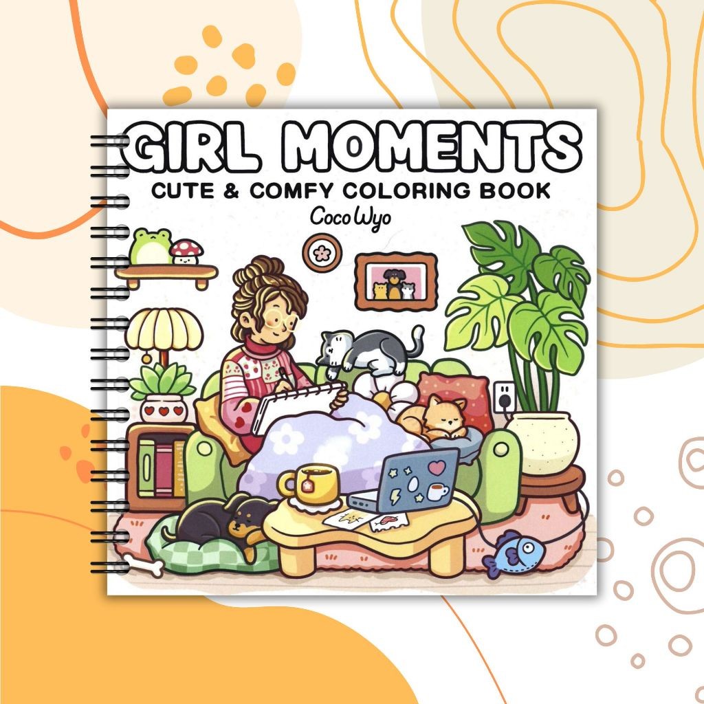

Girl Moment Cute And Comfy Coloring Book Buku Merwanai Girl Moment Tebal 200gsm