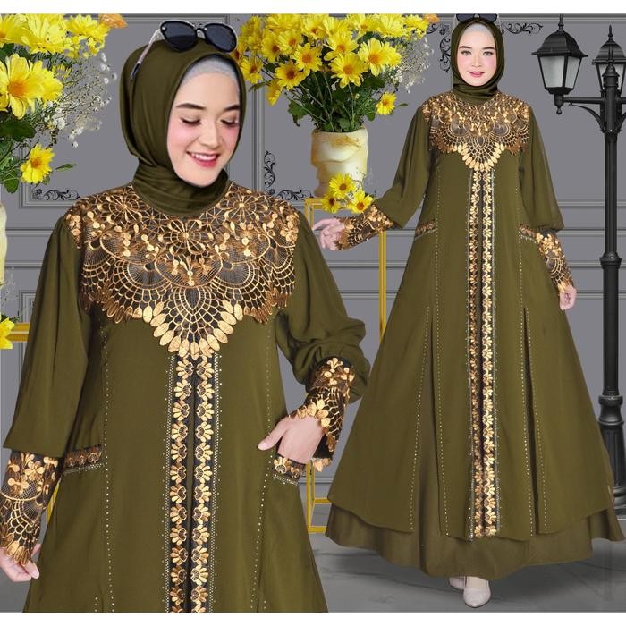 Busanae- Abiyyuco TA9026 Gamis Abaya Turkey Arab Terbaru 2023, Turki Hitam mewah Dress Wanita