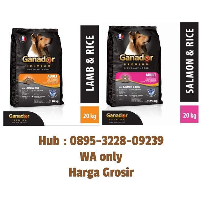 Ganador Adult Salmon & rice/Lamb 20 kg dog food makanan anjing 20kg EXPEDISI