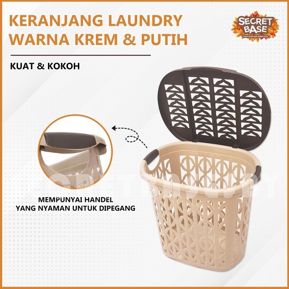 Gratong Keranjang Laundry - Keranjang Baju / Keranjang Pakaian Tutup Plastik Tinggi Serbaguna