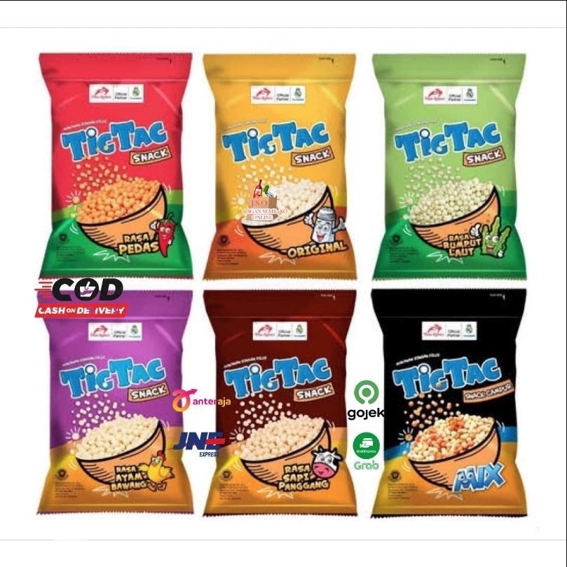 

OK - IND - Tic Tac Snack Pilus Renceng isi 10 x 18gr Dua Kelinci Ayam Bawang Orinal Pedas Sapi