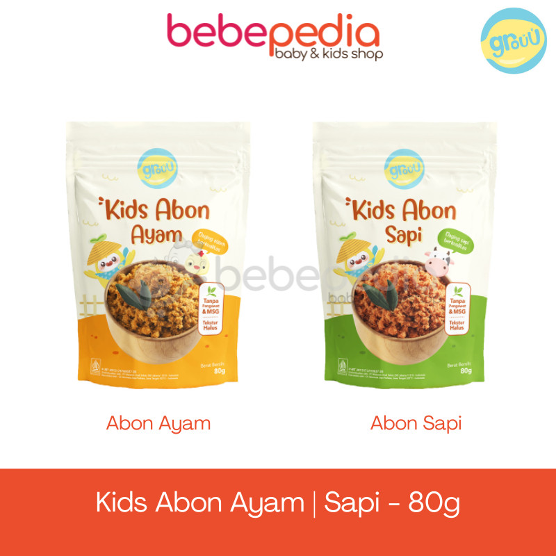 

Grouu Kids Abon Mpasi Anak Pouch No MSG Tanpa Pengawet 12m+ 80g