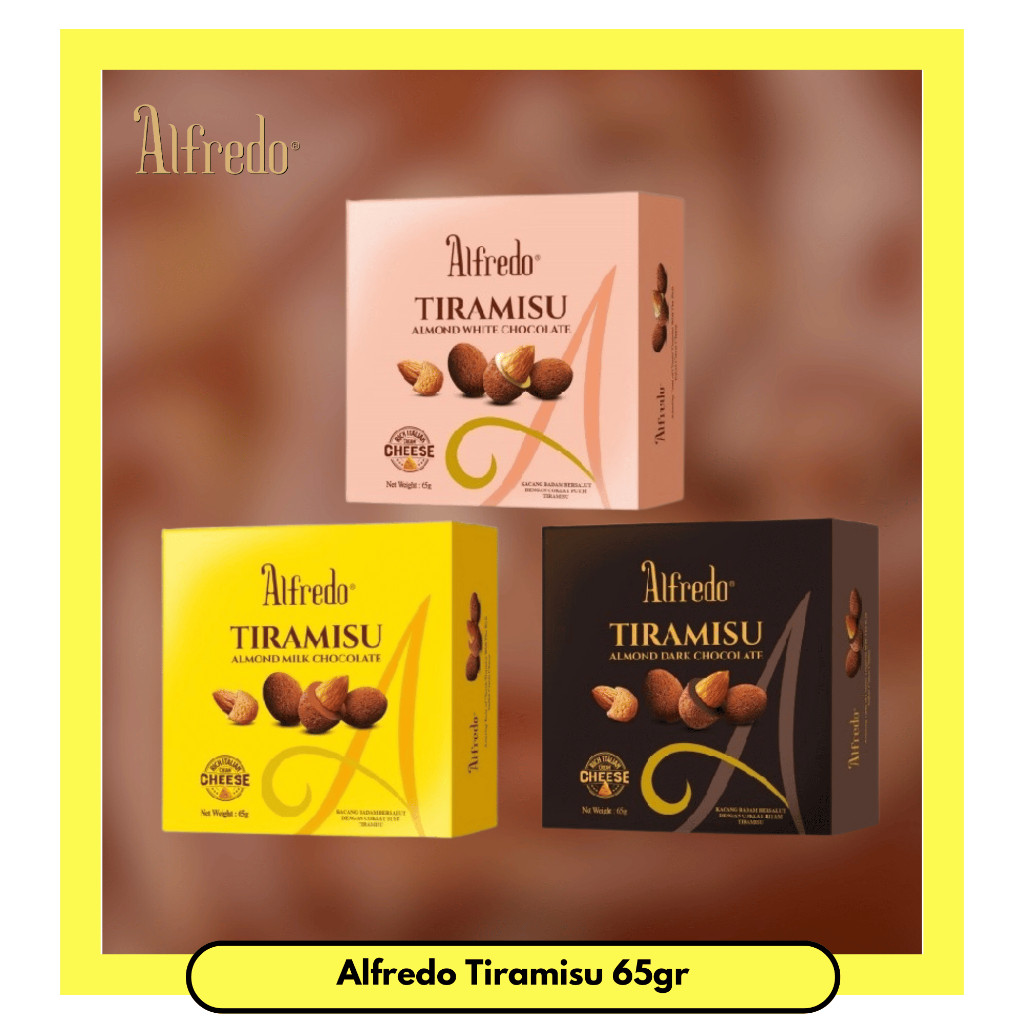 

Alfredo Tiramisu 65gr Almond Dark Cheese Almond Milk Cheese Almond White Cheese