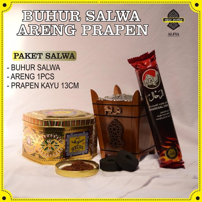 PREMIUM Paket Buhur Salwa / Buhur Salwa Areng Dan Tempat Buhur Kayu