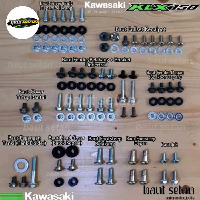 PREMIUM baut fullset body klx 150 l baut lengkap body klx 150