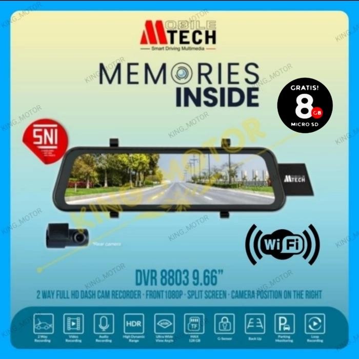 PREMIUM DVR Dashcam Spion Mobiletech MTech MM-8803 (9.66-Inch)