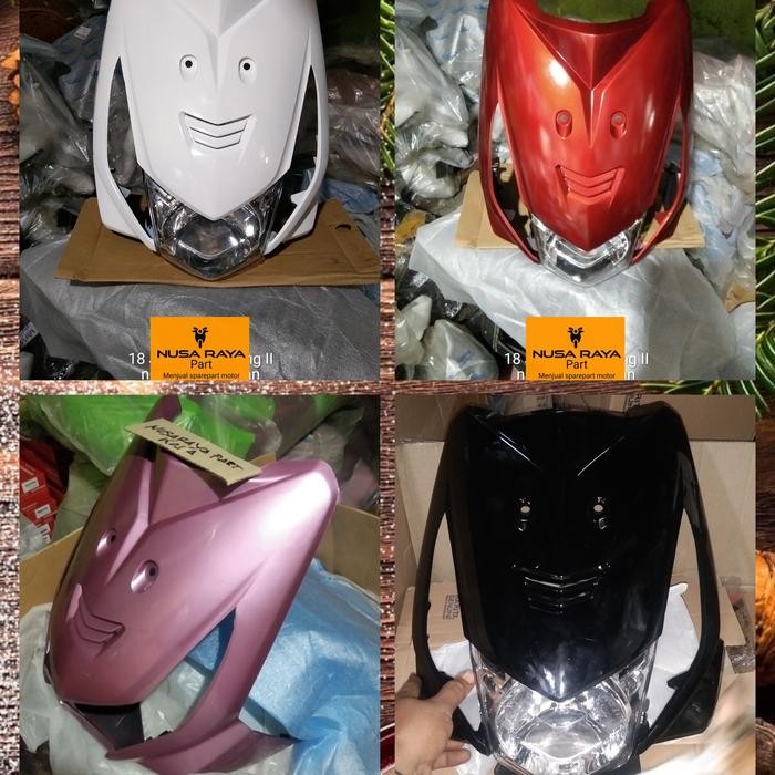 PREMIUM tameng depan beat karbu kvy plus lampu reflektor depan non ori