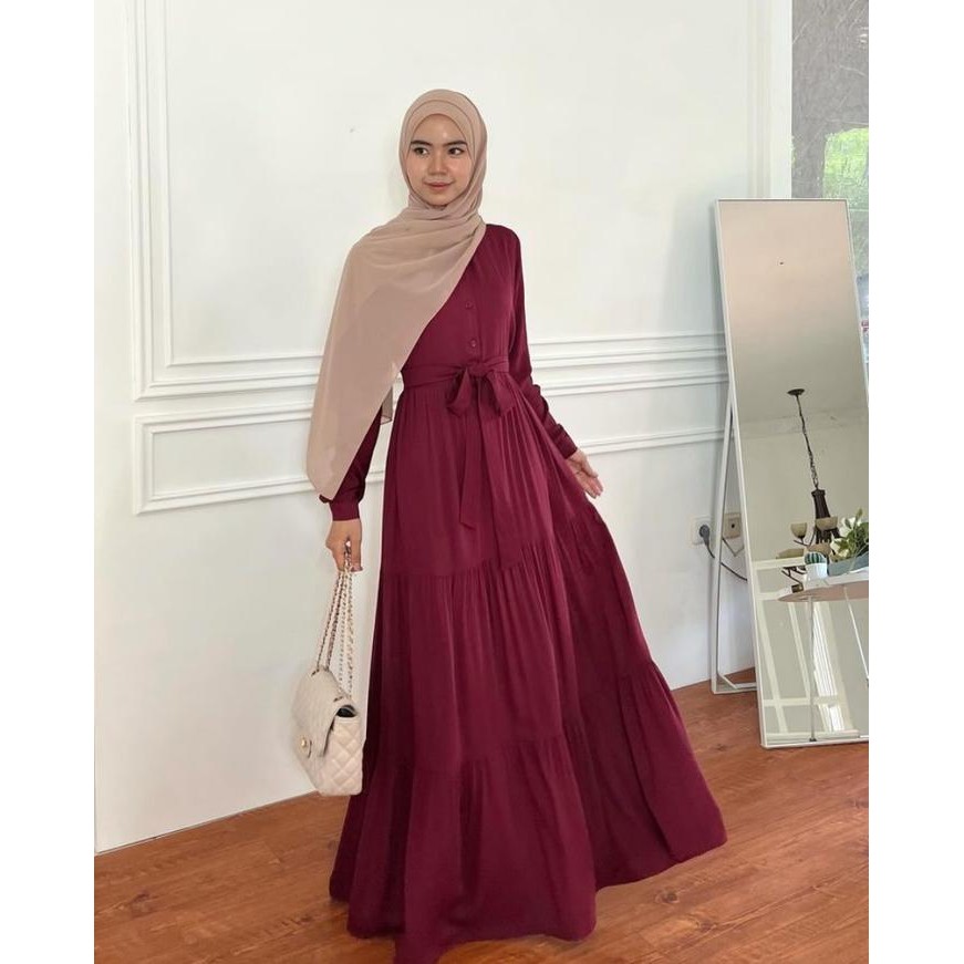 Layali- Elmiza - Naima Dress - Gamis Rayon Twill Premium Dress Muslim Wanita Terbaru