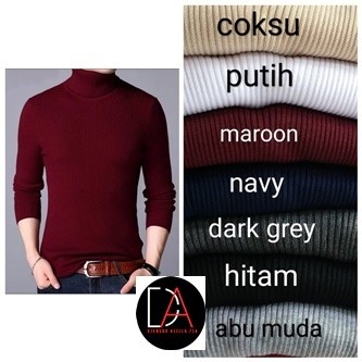 AZL Sweater Rajut Pria kerah tinggi- Turtleneck pria Lengan Panjang Kerah Tinggi - sweater rajut
