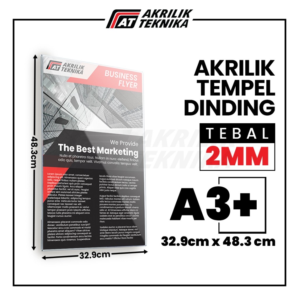 

UM1 Akrilik Tempat Brosur Tempel Sn Holder Qris Barcode Menu Wall Thicker Acrylic - Ukuran A3+