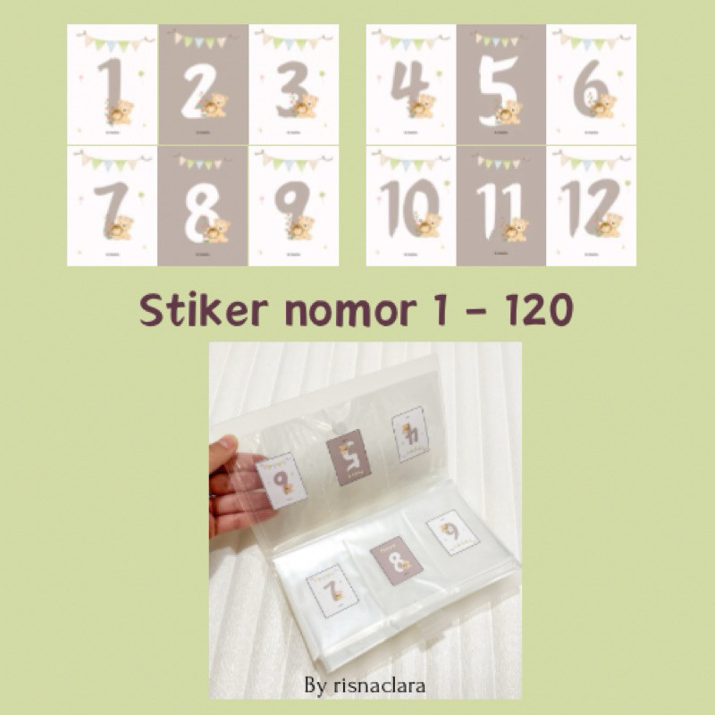 

UM1 STICKER ANGKA 1- 120 / 3x4 cm / stiker nomor 1-120 / Stiker Nabung album/ Stiker Album Challenge