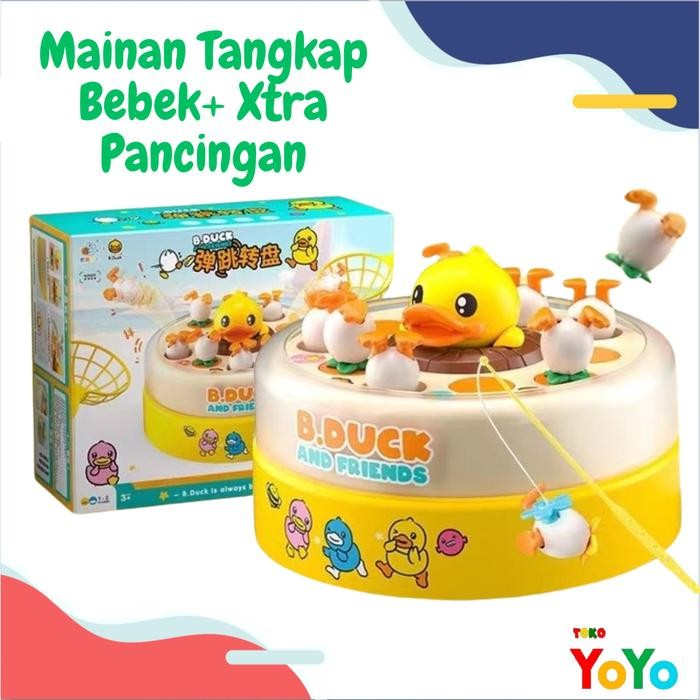 TERBARU Mainan Tangkap Bebek Loncat Pancingan Anak 2 in 1 Edukasi Pancing Bebek Mancing Ikan
