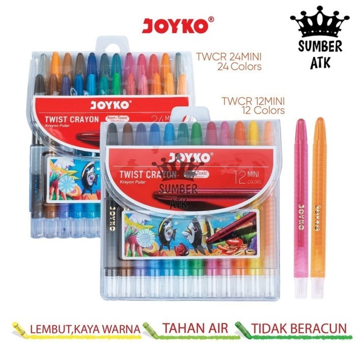 

Krayon Putar Mini Twist Crayon Joyko TWCR 12 dan 24 Warna