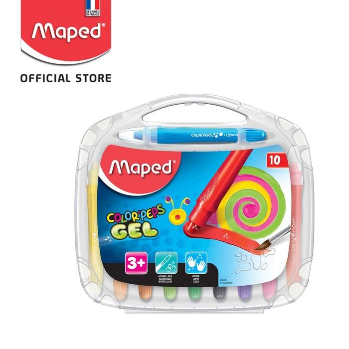

Maped Gel Crayon set 10 free kuas