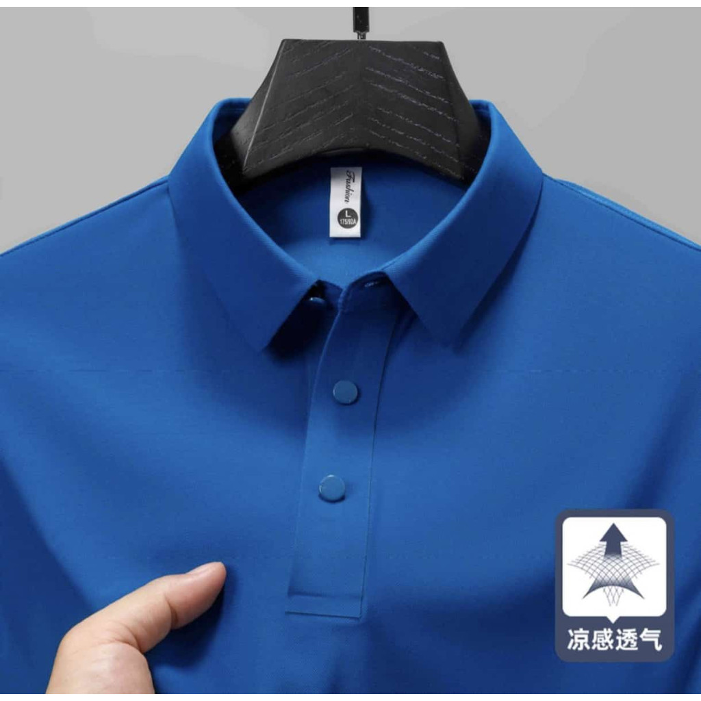 Kaos kerah polo custom dry fit seamless tanpa jahitan icesilk Baju Olahraga Pria jumbo ukuran Besar