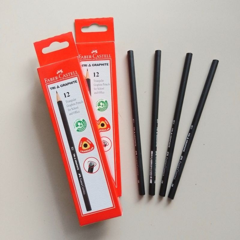 

UM1 Pensil Kayu Pensil 2B Faber Castell Triangular Graphite ( 12 Pcs ) [ Orinal ]