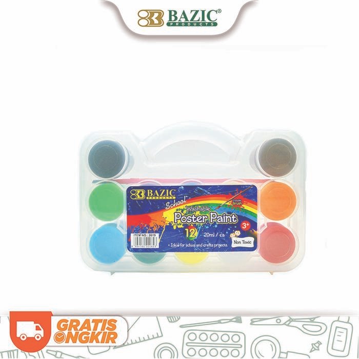 

TERLARIS Bazic Poster Paint 12 Colors in Box with Brush - Cat Poster