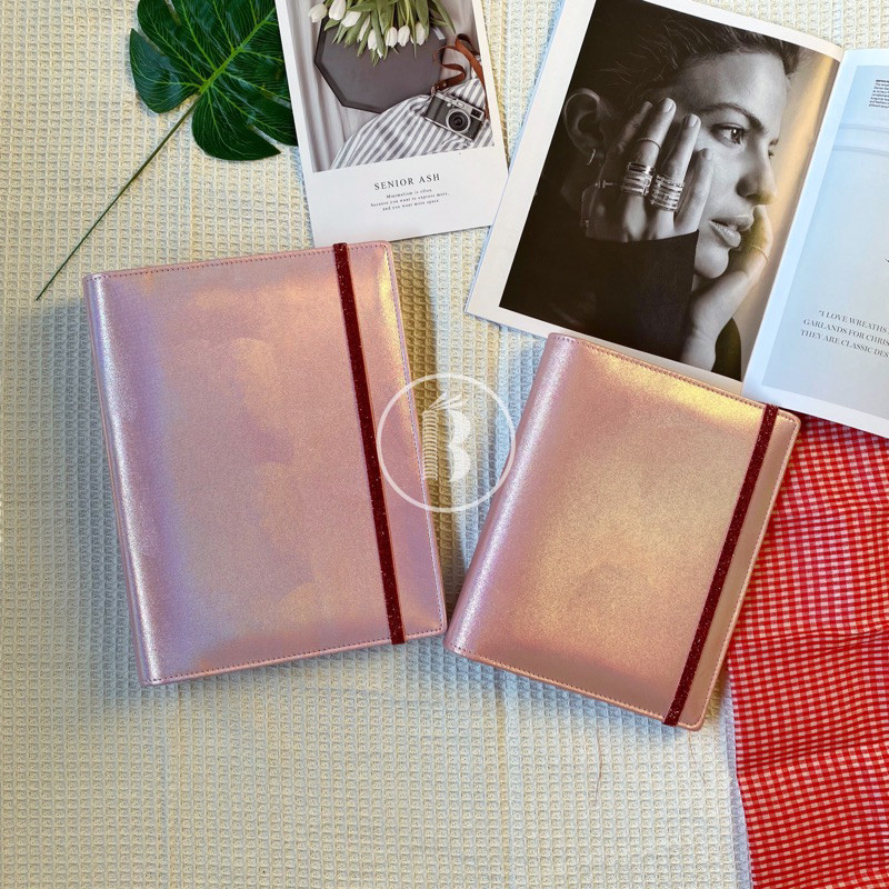 

Bindermu Ready Binder Premium Ocherish Hologram with strap GRATIS KERTAS DOTTED 20ring A5 26ring B5
