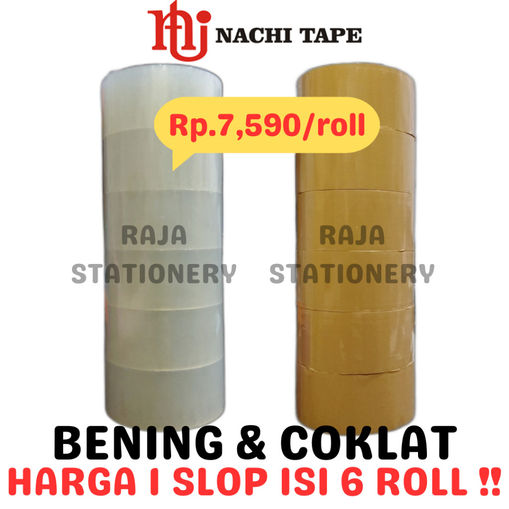 

LAKBAN NACHI 48MM 100 YARD 2 INCH LAKBAN BENING LAKBAN COKLAT OPP TAPE 1 SLOP ROLL [6PCS]