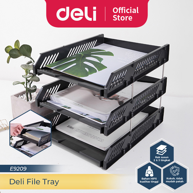 

Deli File Tray / Rak File Susun Bahan Plastik 2/3 Tingkat E920X