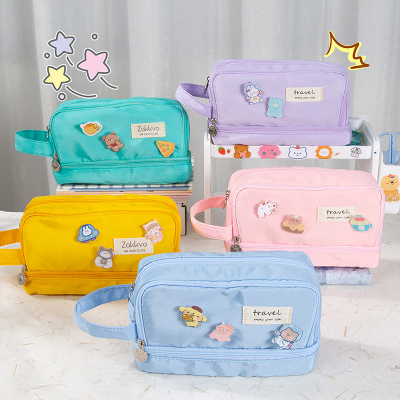 

Tas Pensil Multifungsi Office Student Stationery Organizer School Supplies Tempat Kosmetik Bag Large