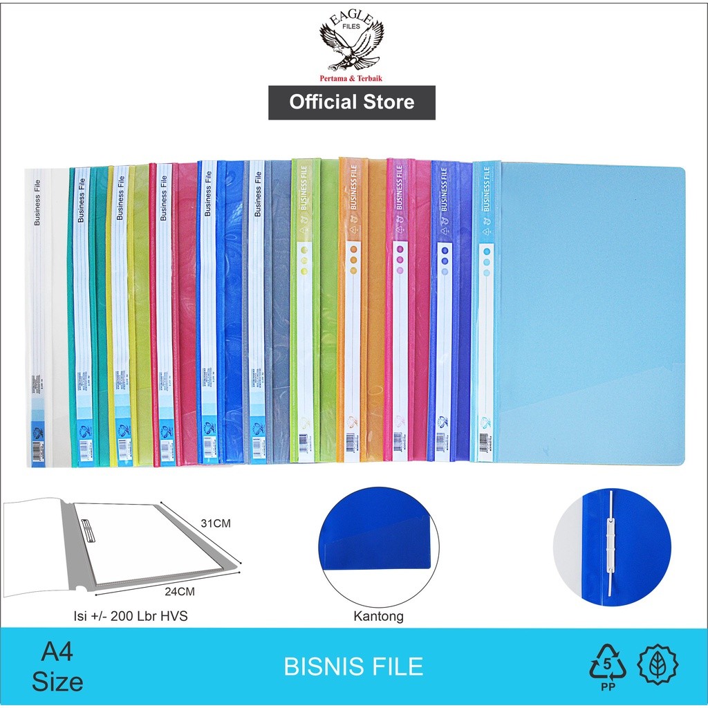 

Business File Bisnis File Kantong Map Snelhecter Map Acco EAGLEFiles A4 Isi 12 PCS