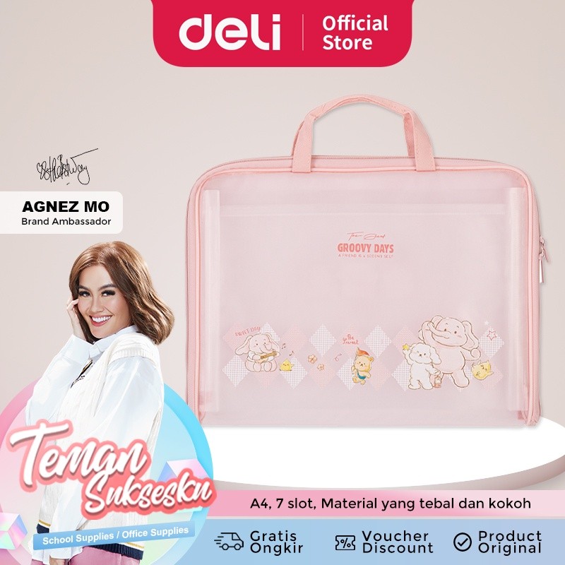 

Deli Document Bag / Tas Folder / Tas Dokumen Kartun dengan 7 Pembagi Bahan Tebal PM305